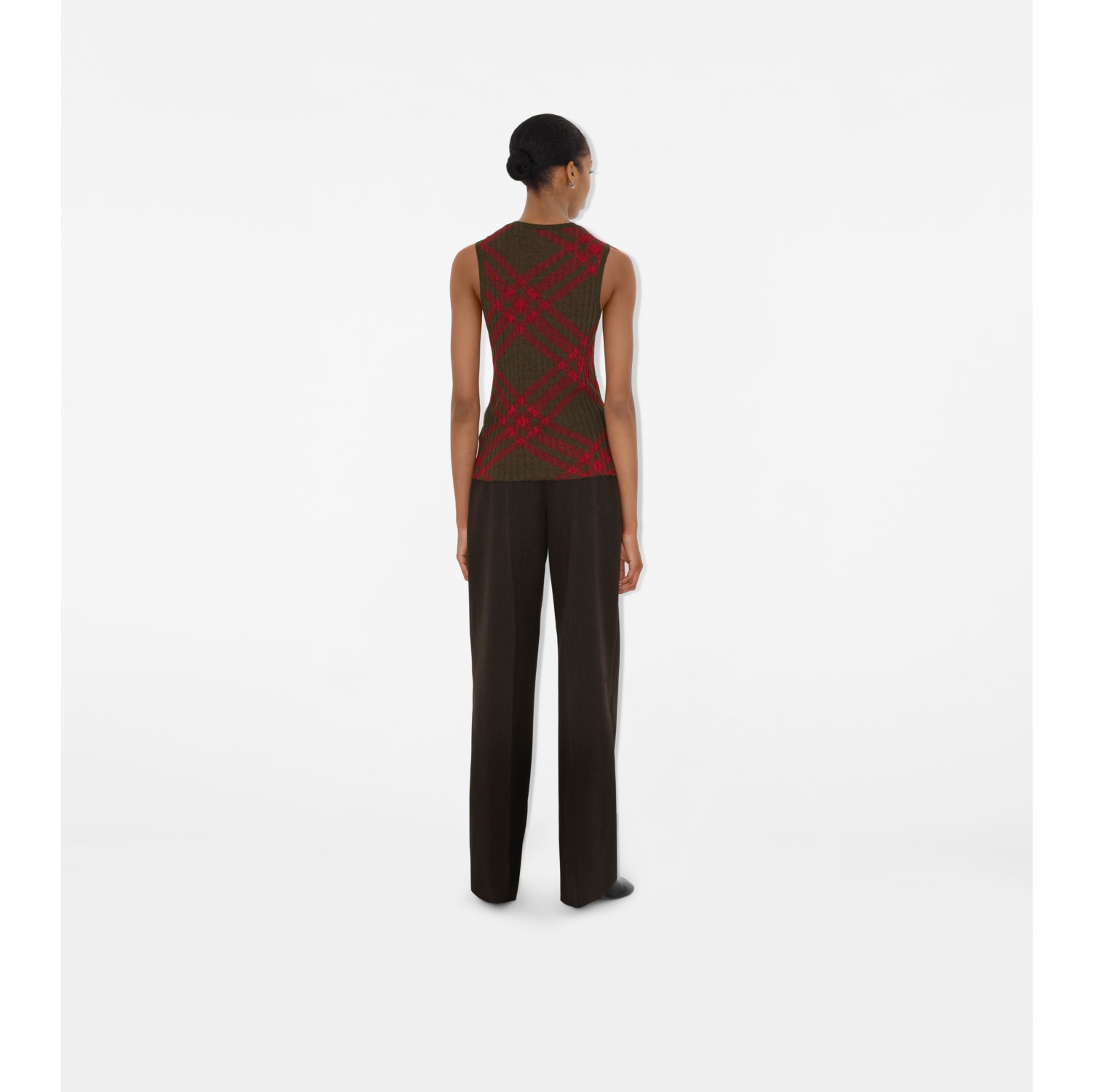 Regata de mescla de lã xadrez (Loch) Feminino, Lã, Nylon Burberry