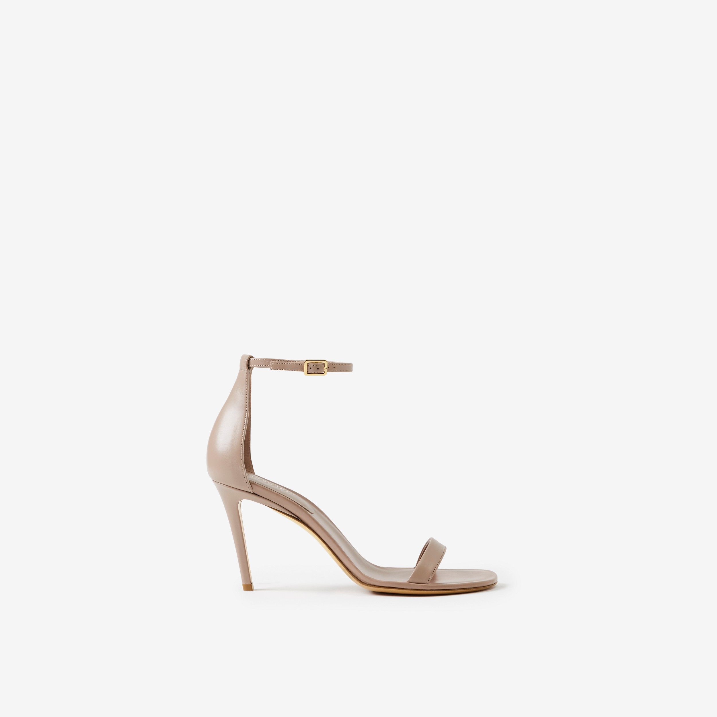 Sandálias de couro com salto stiletto (Marrom Amêndoa Claro) - Mulheres | Burberry® oficial - 1