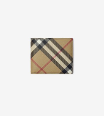 Check Bifold Wallet In Sand - Men | Burberry® Official