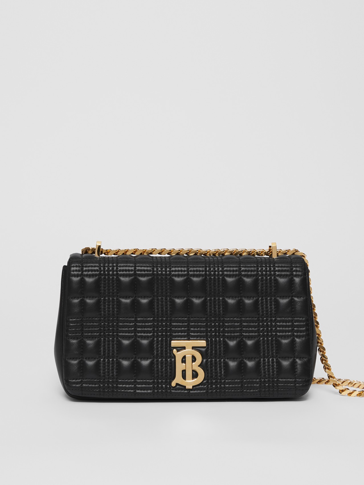 Small Quilted Lambskin Lola Bag in Black/light Gold