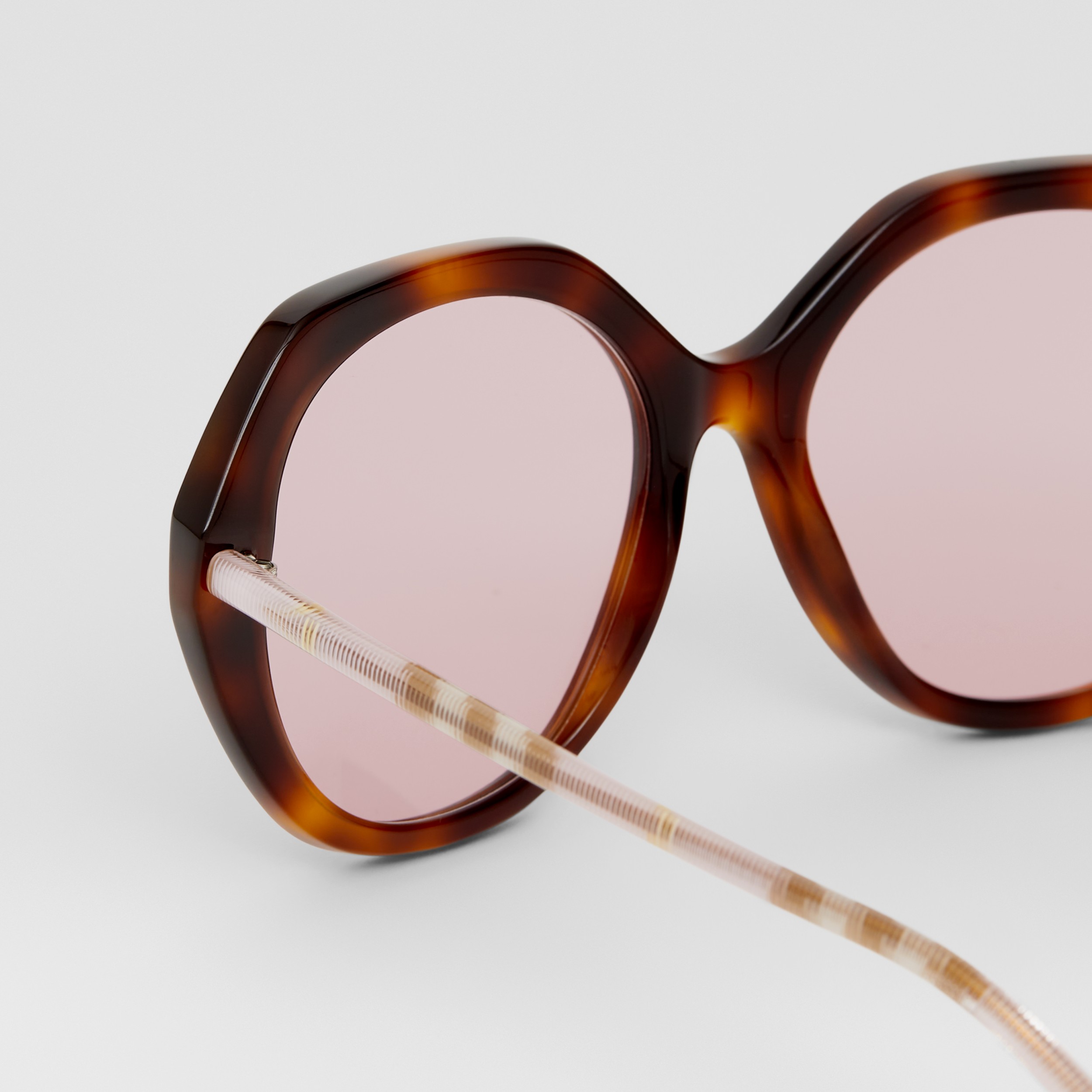 check detail square frame sunglasses
