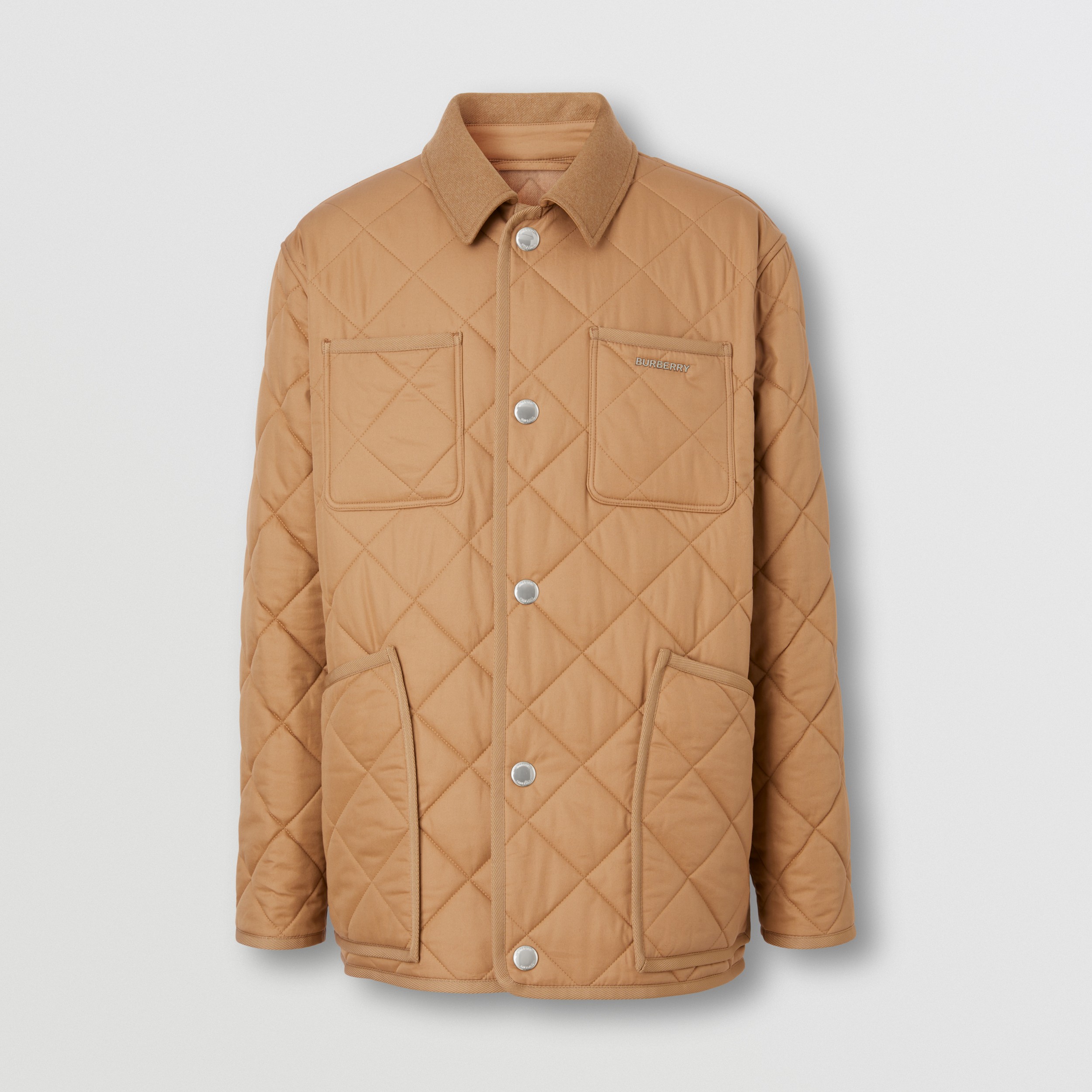 Diamond Quilted Cotton Gabardine Barn Jacket in Camel - Men | Burberry® Official - 4
