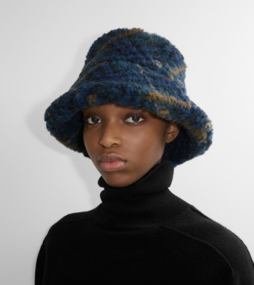 Sombrero de pesca en polar Check (Medianoche) - Hombre | Burberry® oficial
