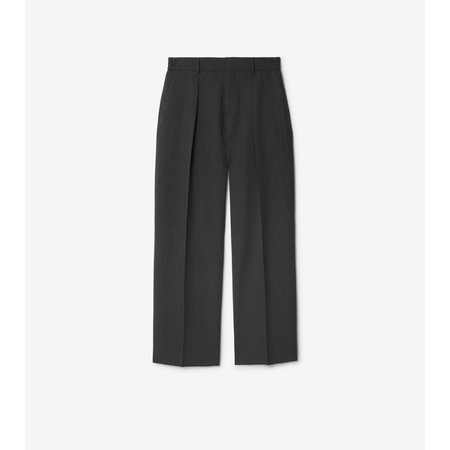 Wool Tailored Trousers in Grey black Men Burberry Official