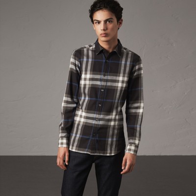 burberry black mens shirt