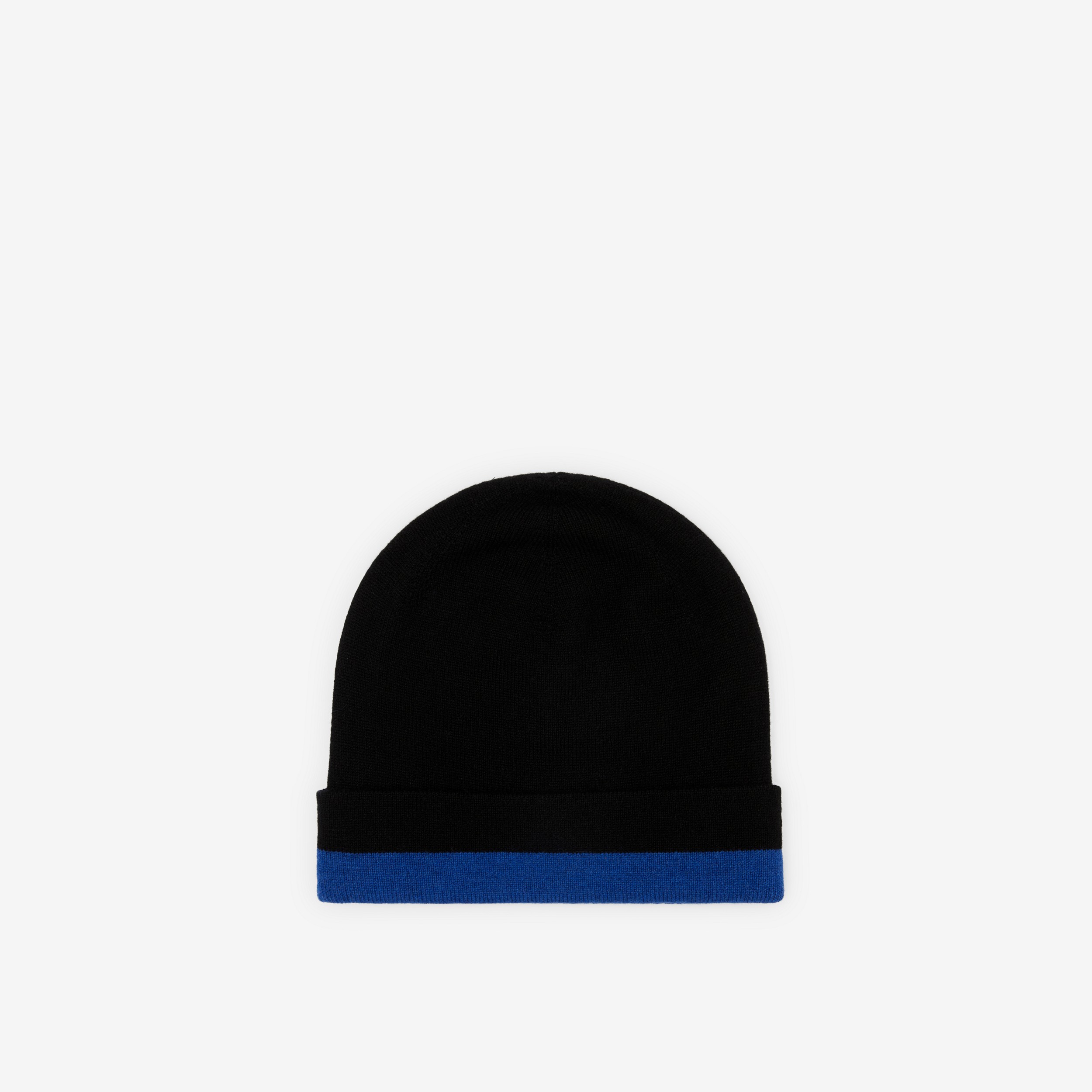 Logo Intarsia Cashmere Beanie in Black/sodalite Blue | Burberry® Official - 2