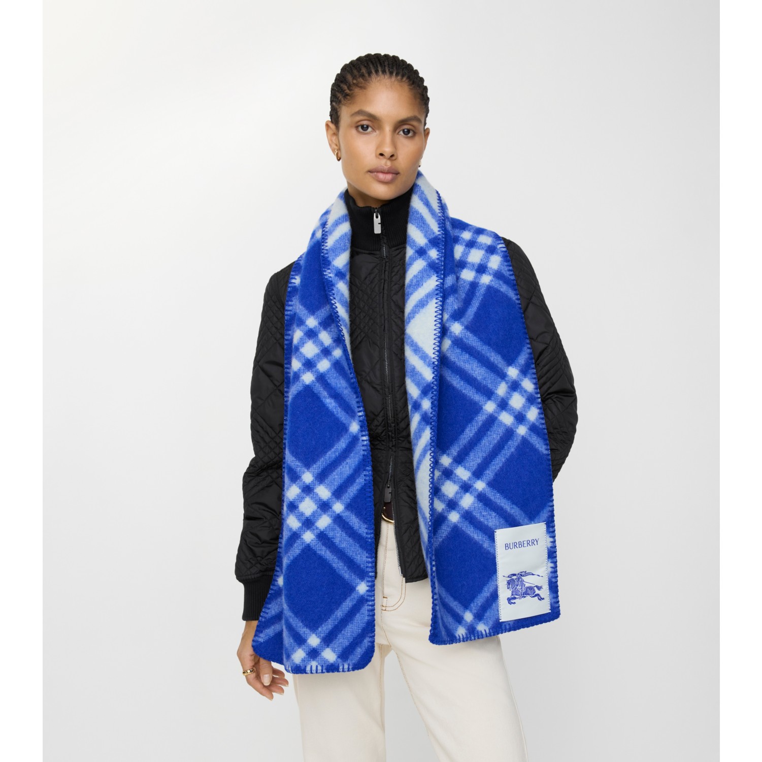 チェック ウールスカーフ (ナイトブルー) | Burberry®公式サイト