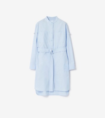 Cotton Oxford Shirt Dress in Pale blue - Women