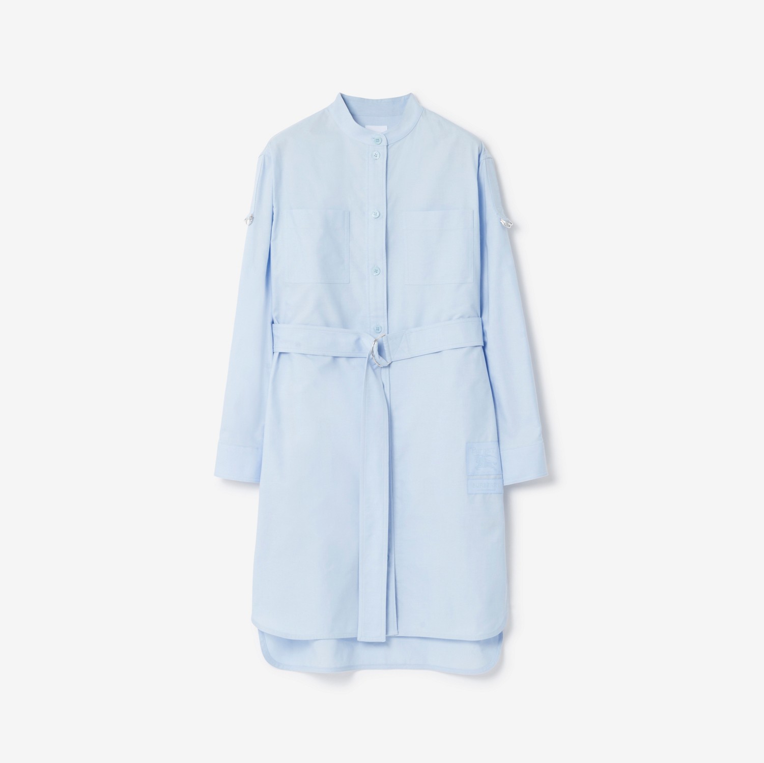Vestido estilo camisa Oxford de algodão (Azul Claro) - Mulheres | Burberry® oficial