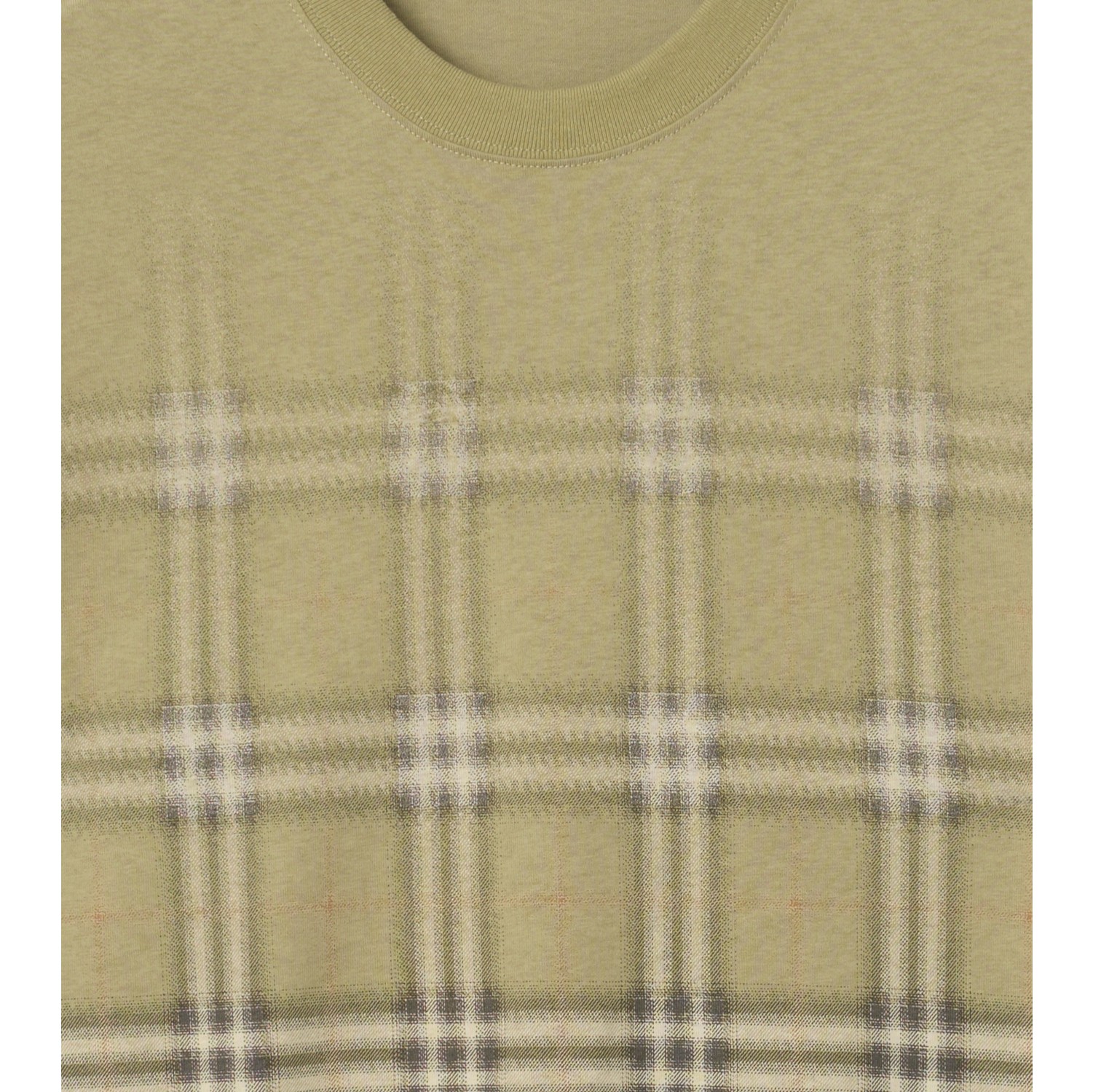 Gradient Check Cotton T-shirt in Glade green - Men | Burberry® Official