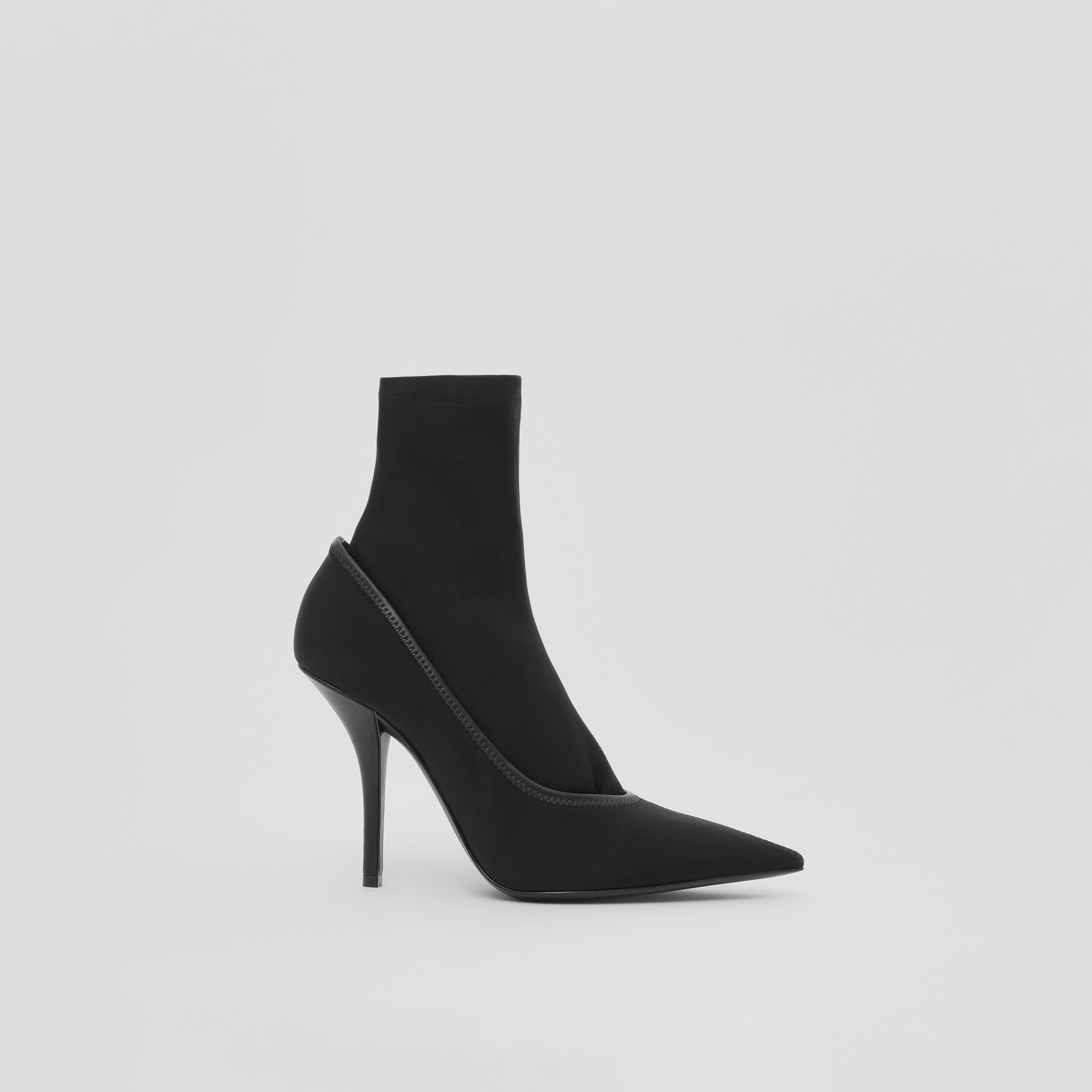 连袜细节功能性棉质尖头高跟鞋 (黑色) - 女士 | Burberry® 博柏利官网 - 1
