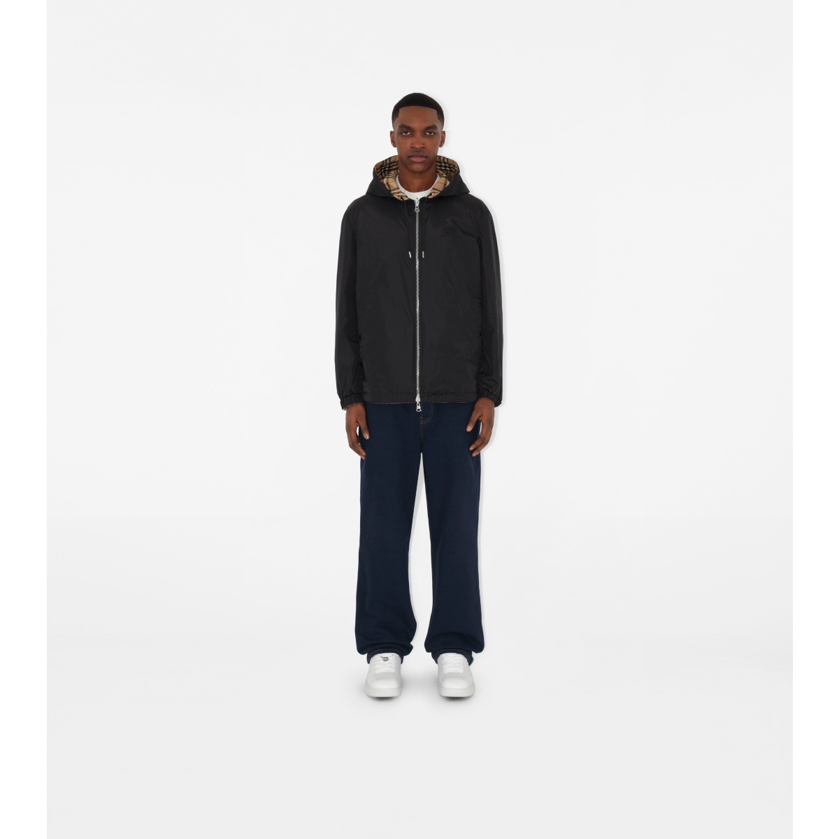  Check Reversible Hooded Jacket