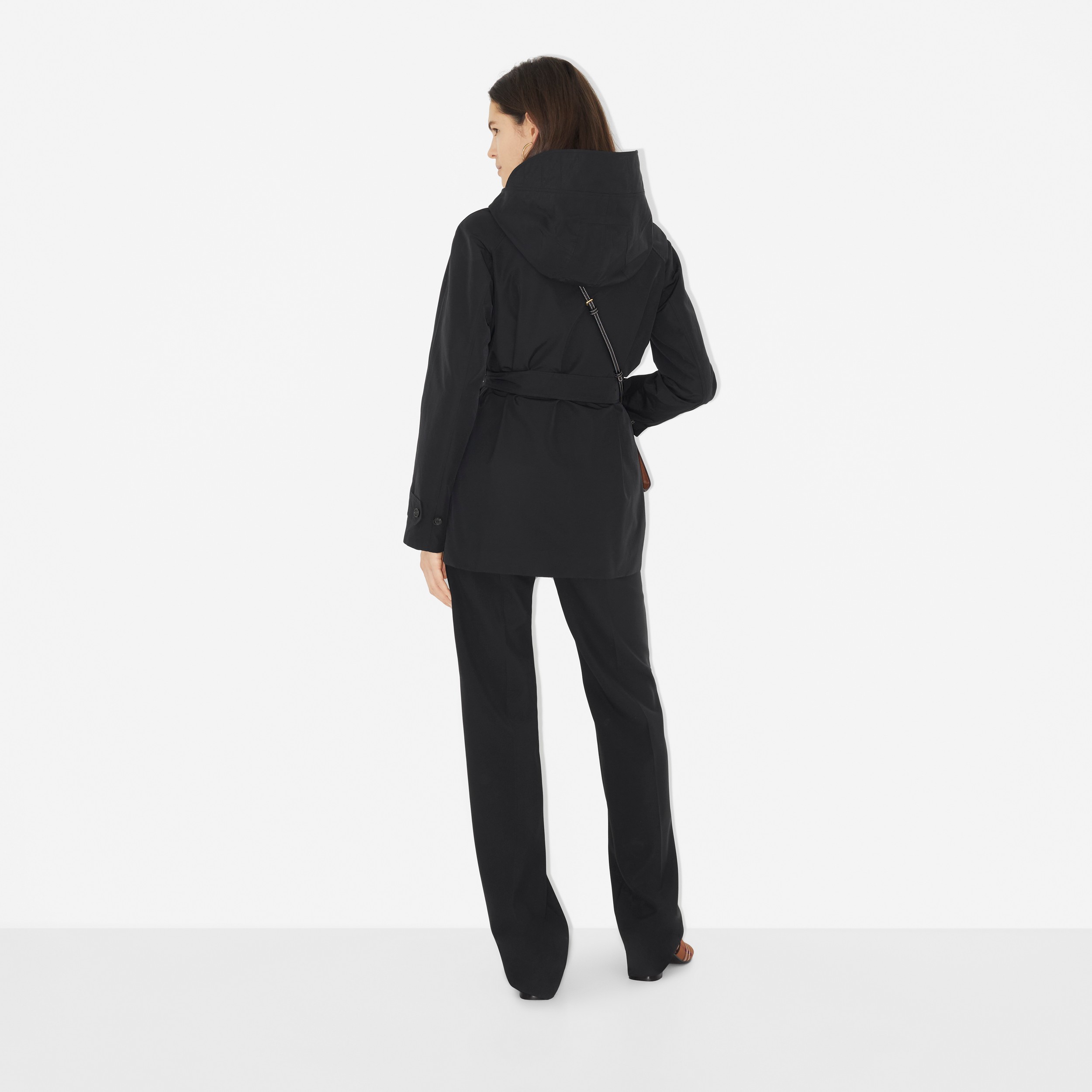 Car coat com capuz em faille de algodão tecnológico (Preto) - Mulheres | Burberry® oficial - 4