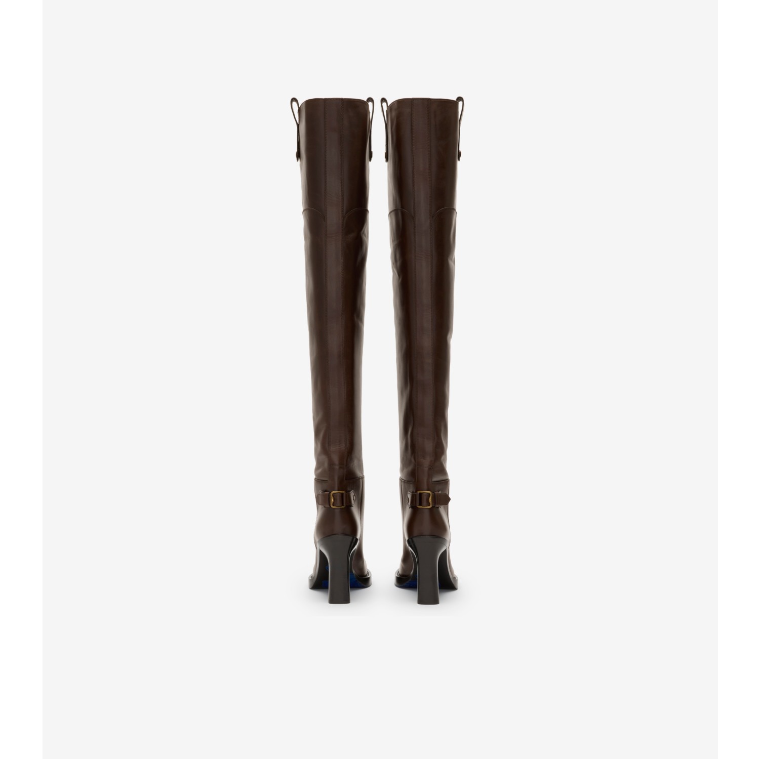 Leather Cavalier Thigh-high Heel Boots