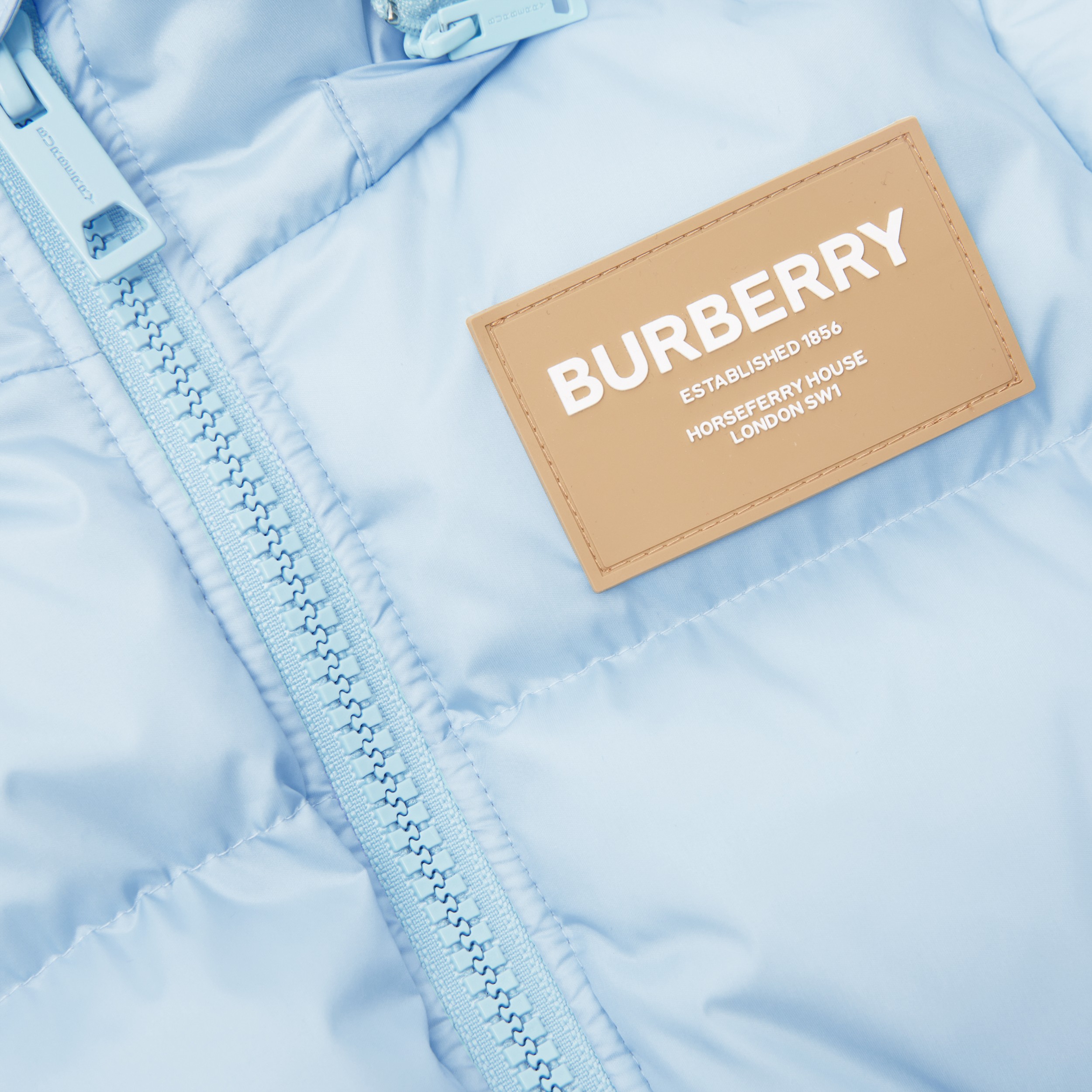Detachable Hood Nylon Puffer Coat in Pale Blue | Burberry® Official - 2