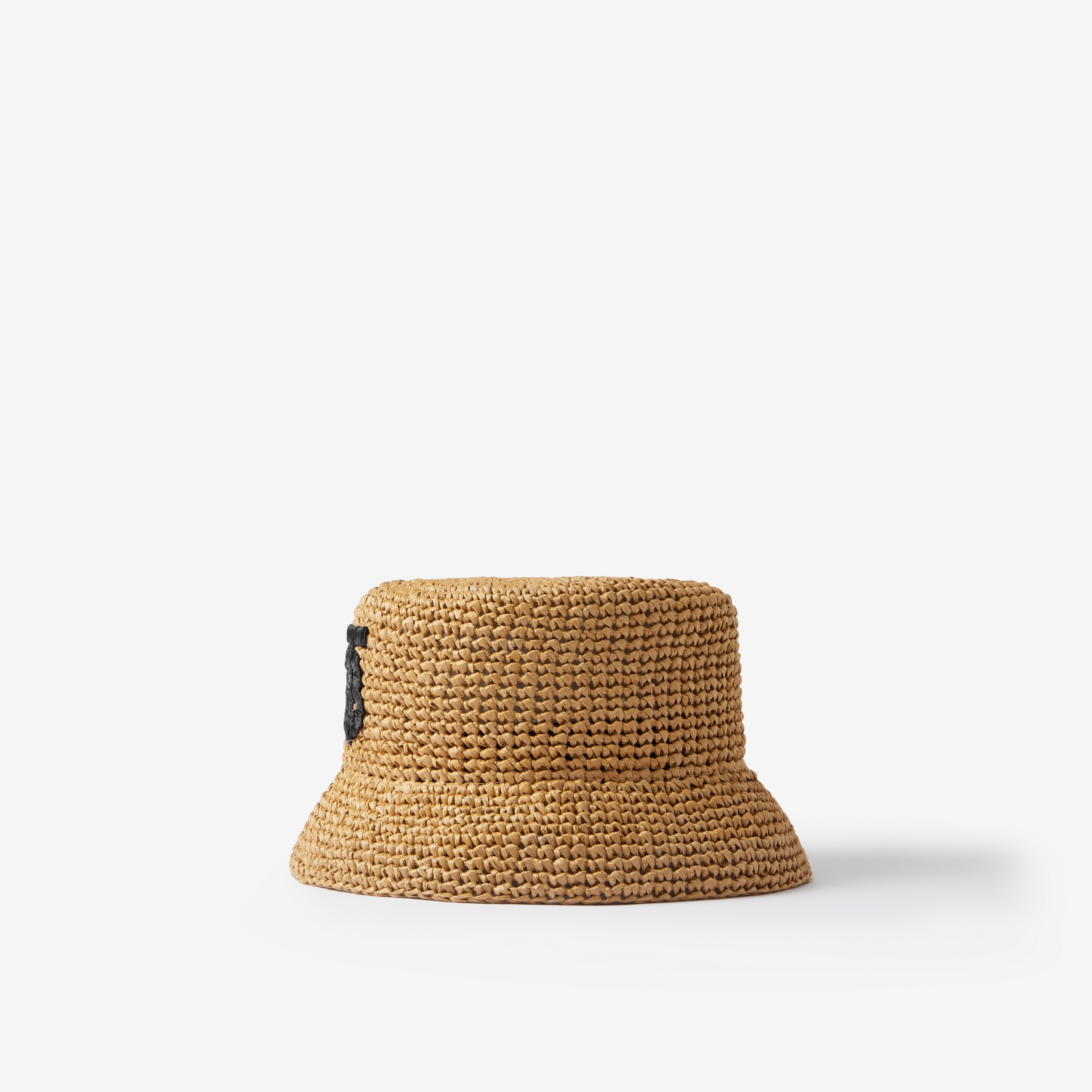 Monogram Motif Raffia-effect Bucket Hat in Black/beige | Burberry® Official - 4