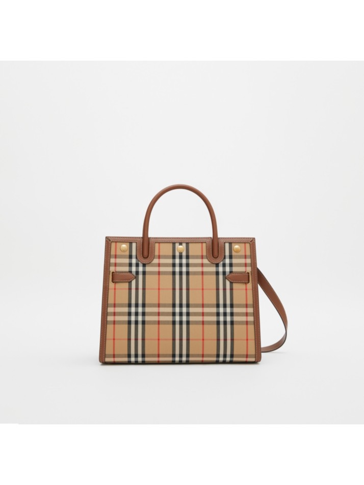 title - 迷你 vintage 格纹双提柄泰尔勒手袋