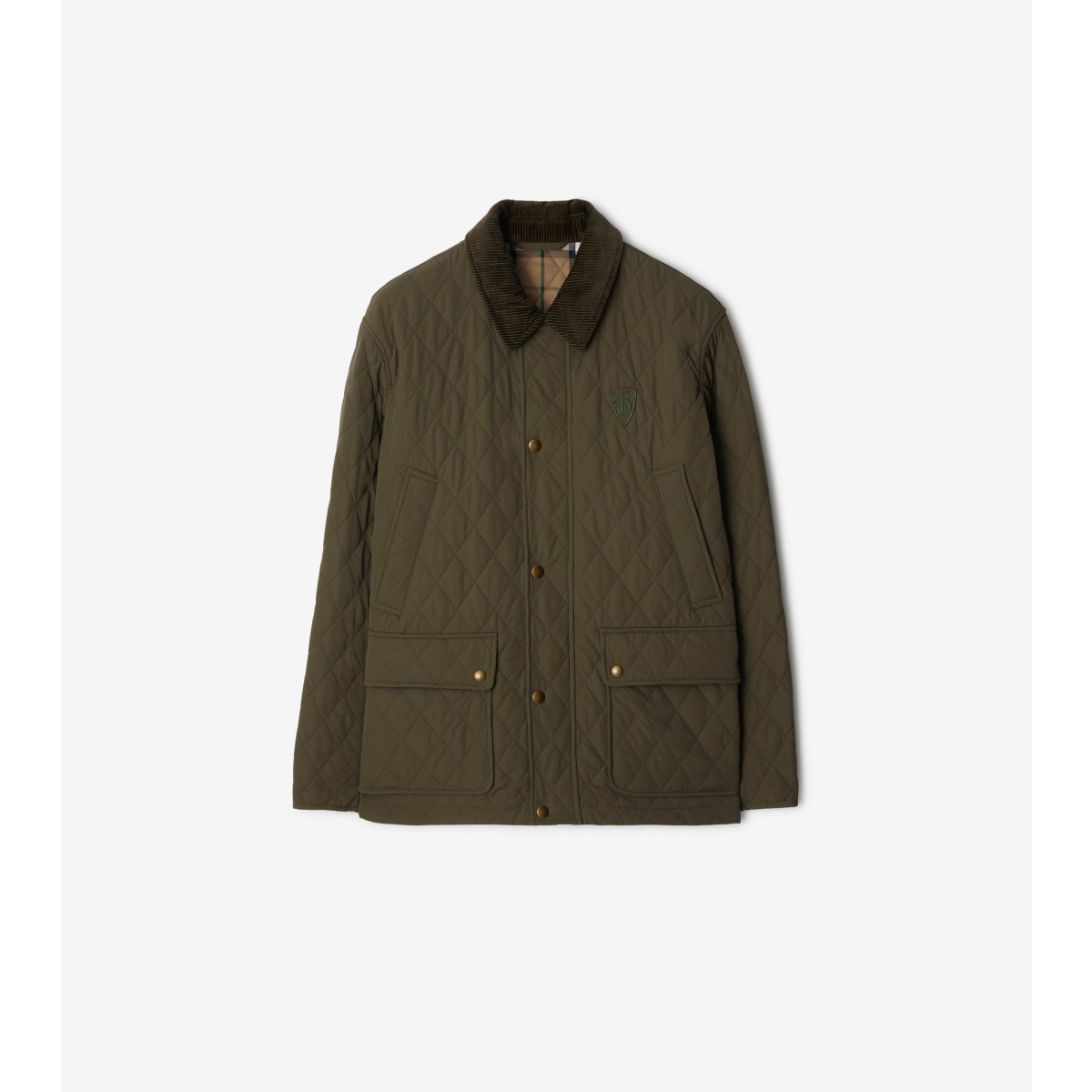 Shop Burberry Quilted Nylon Barn Jacket In Loch/linden