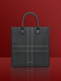 Charcoal Check Slim Vertical Denny Tote
