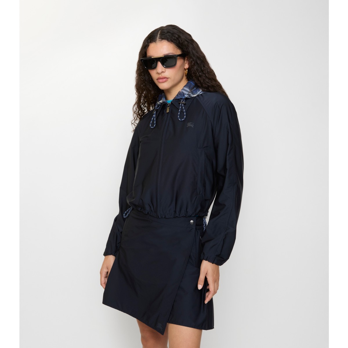  Check Cropped Newcott Hooded Jacket