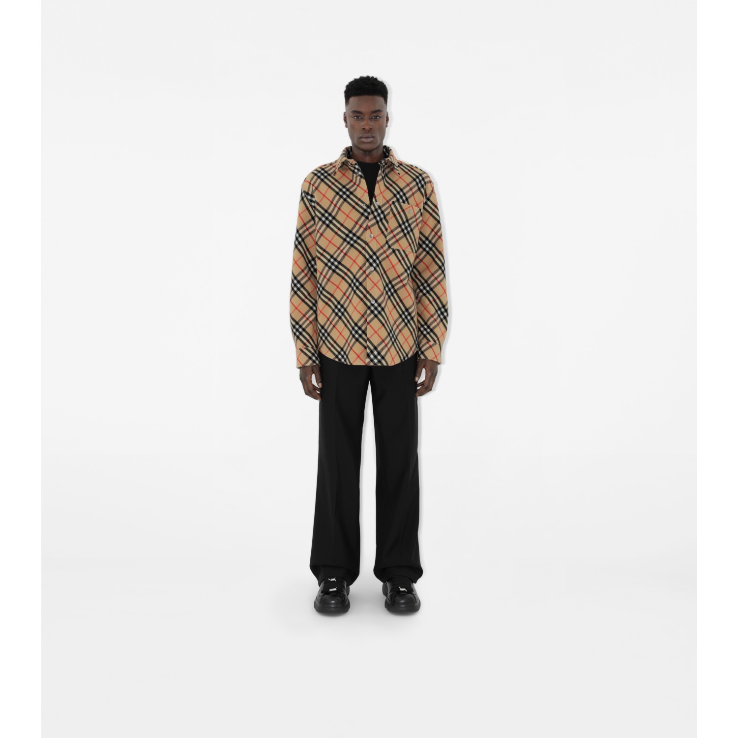 Oversized Check Wool Shirt