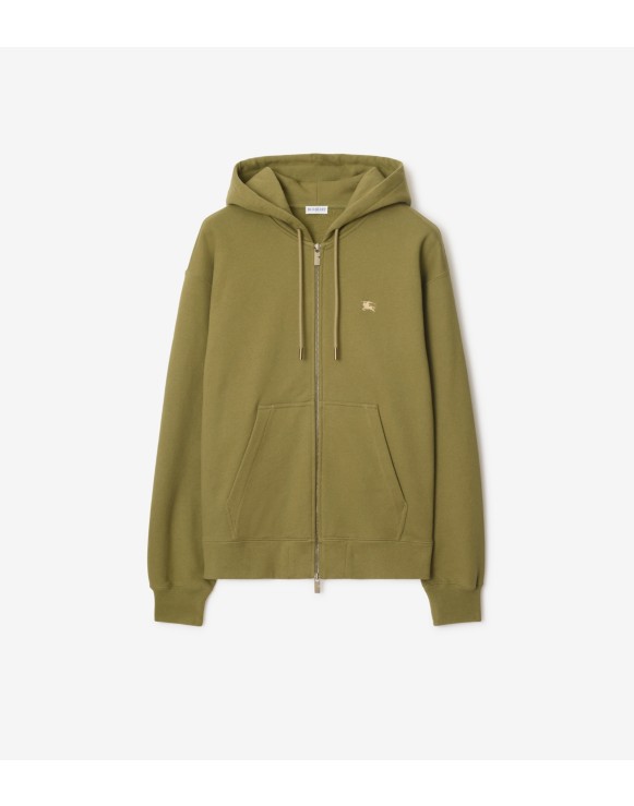 Hoodie zippé en coton EKD​ à broderie croisée