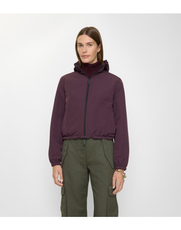 Veste à capuche courte réversible Check