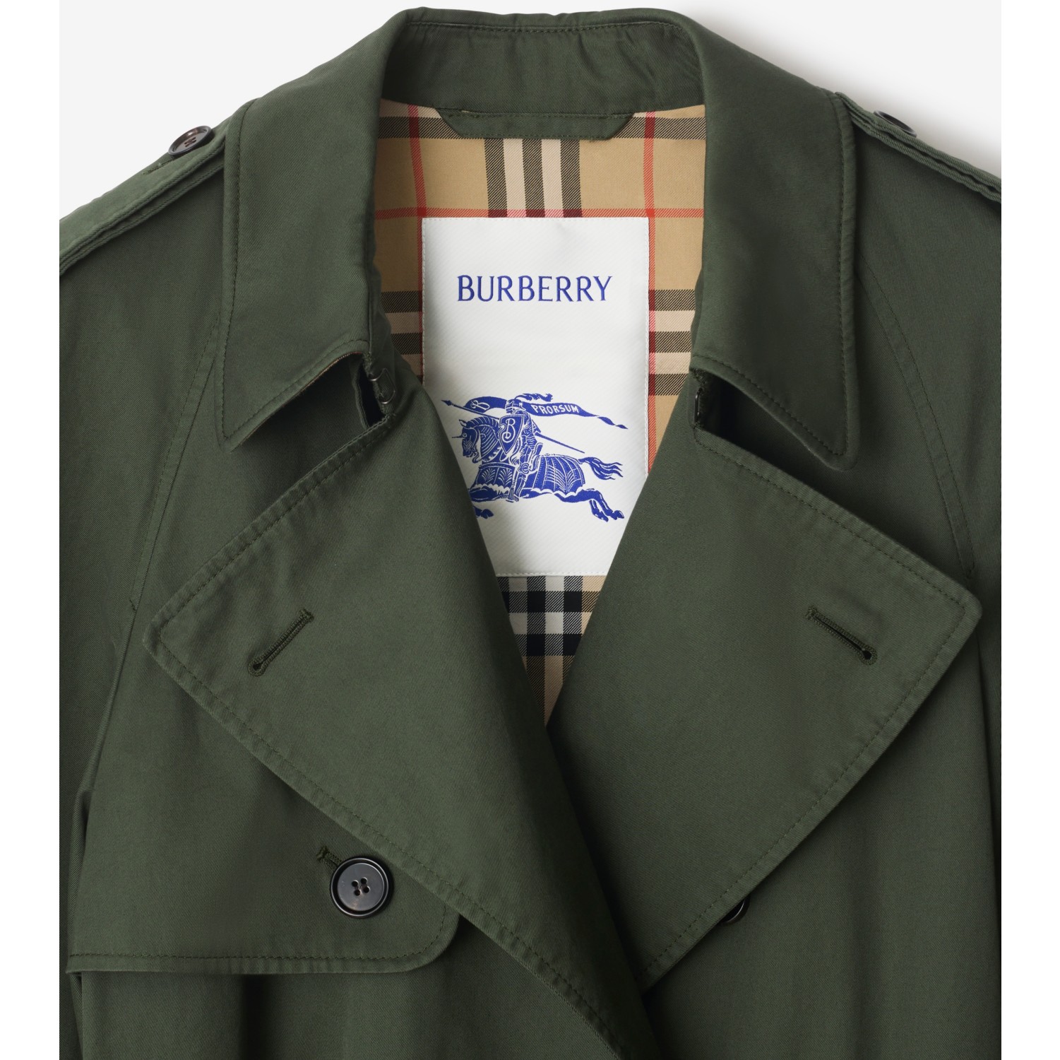 Trench mi-long en gabardine