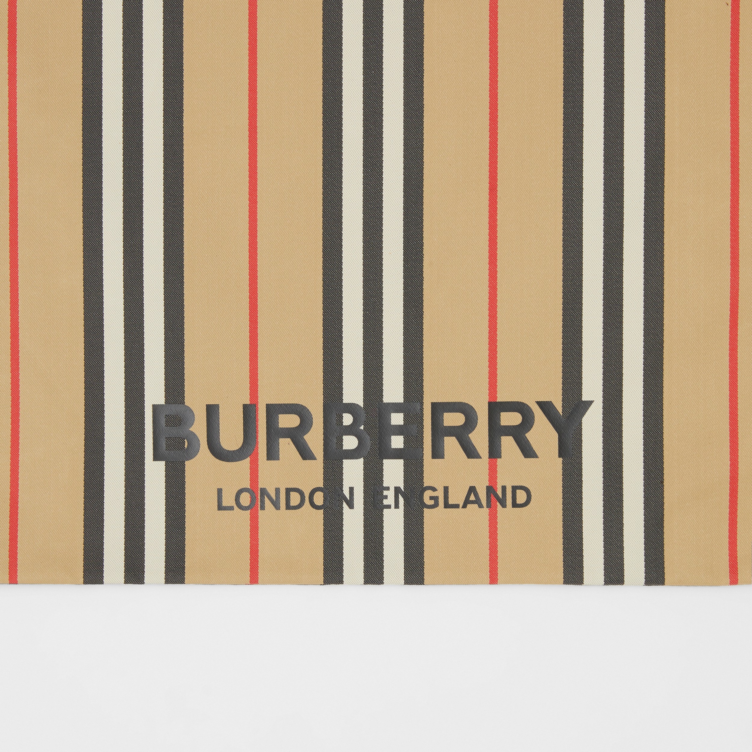 Icon Stripe Nylon Packaway Pocket Tote in Archive Beige | Burberry® Official - 2
