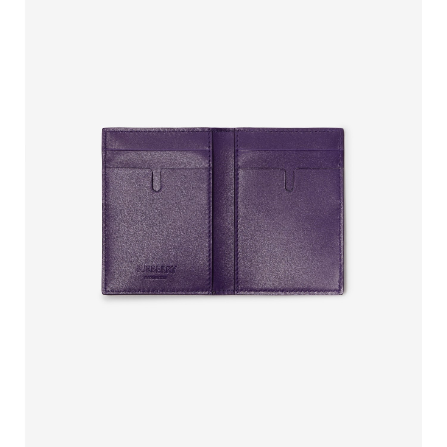 Burberry Leather Folding Card Case Purple