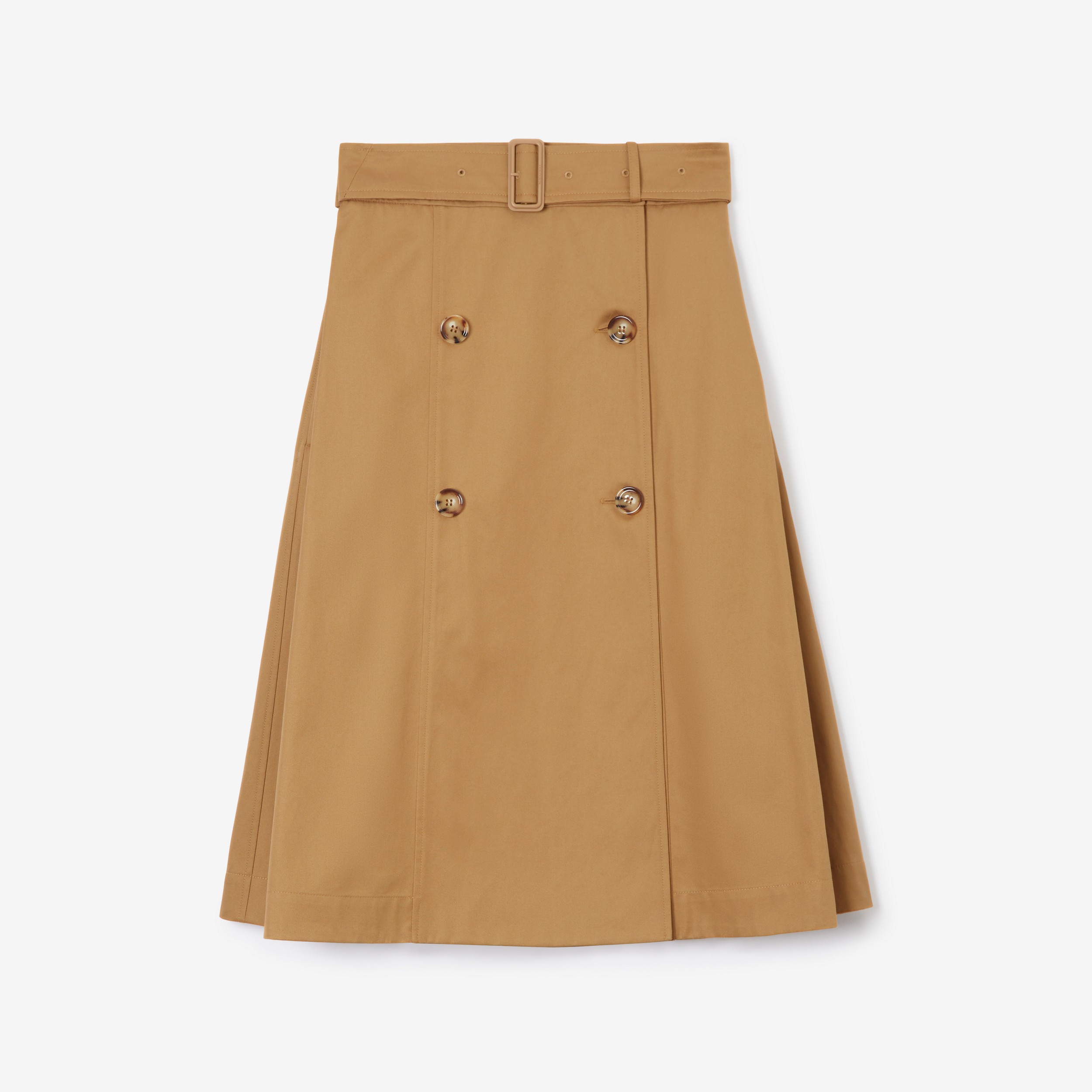Cotton Gabardine Trench Skirt in Camel - Women | Burberry® Official - 1