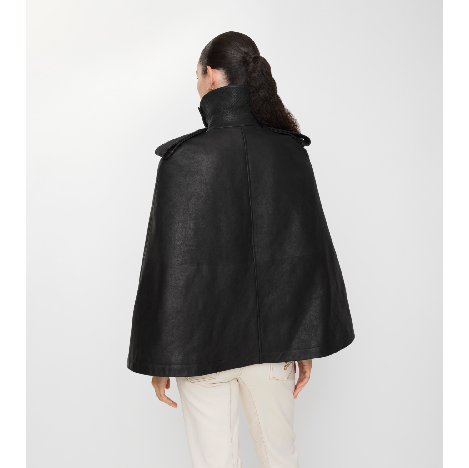 Leather Cape in Black - Women | Burberry® Official