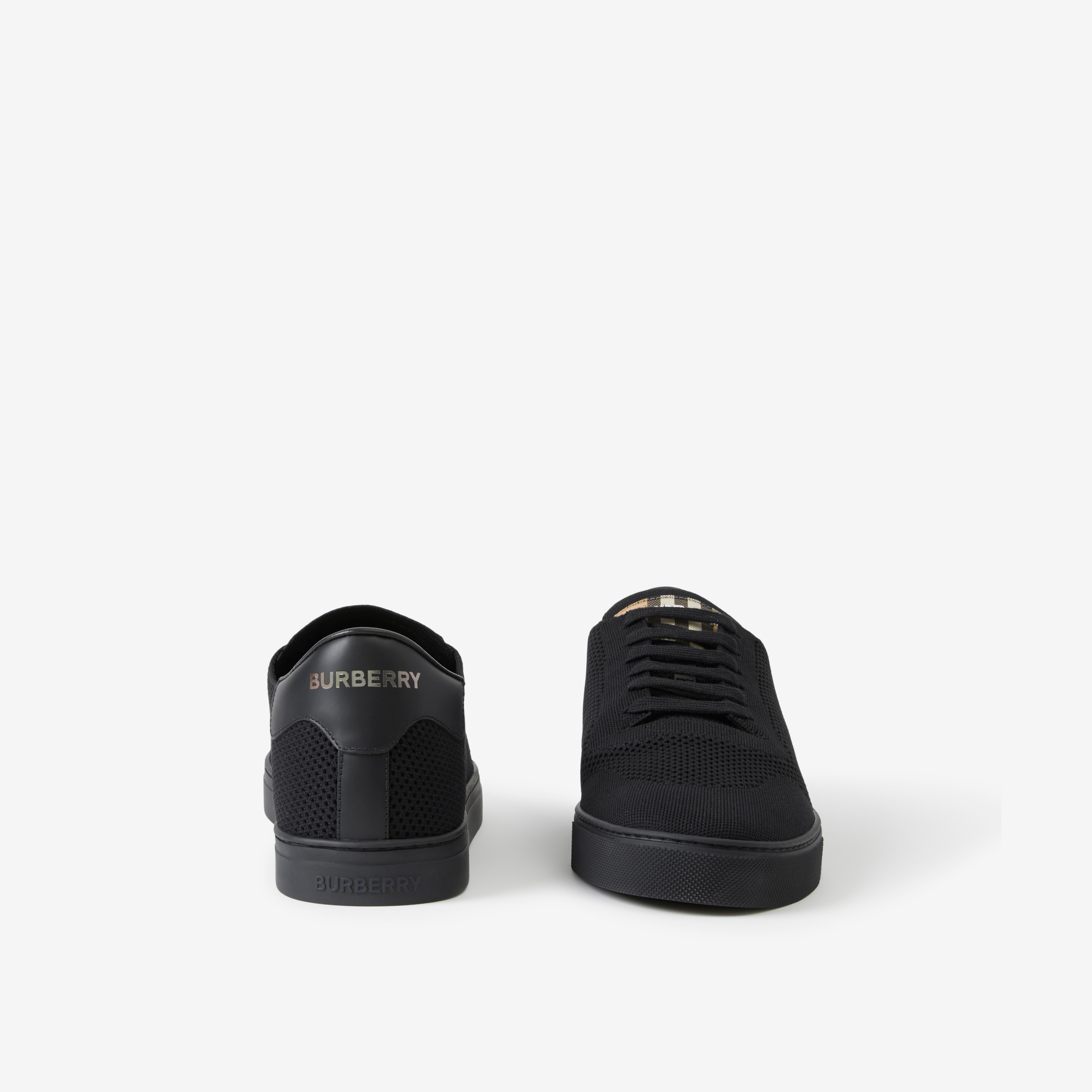 Nylon, Leather and Cotton Sneakers in Black - Men | Burberry® Official - 4
