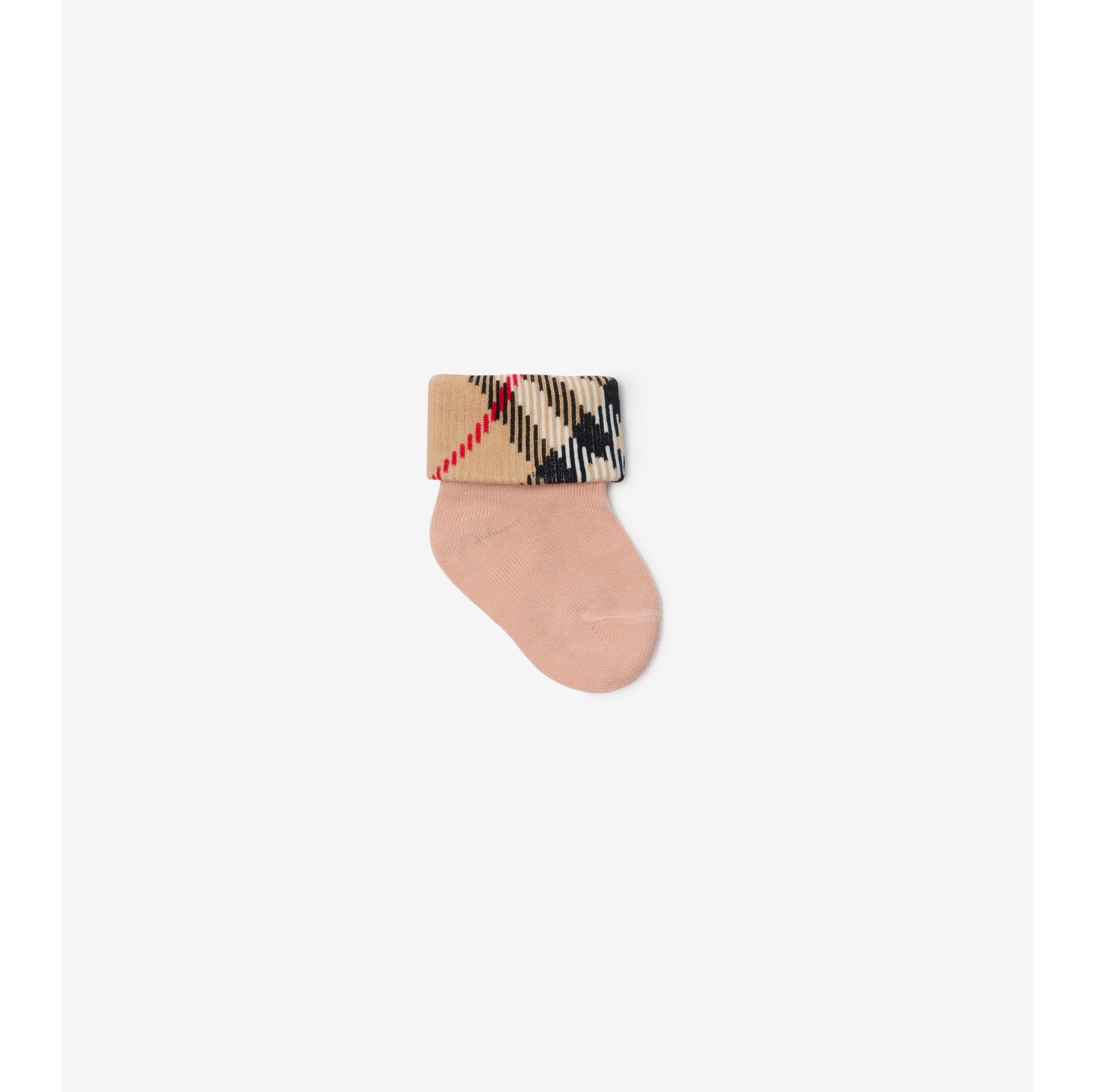 Check Cotton Blend Two-piece Sock Set