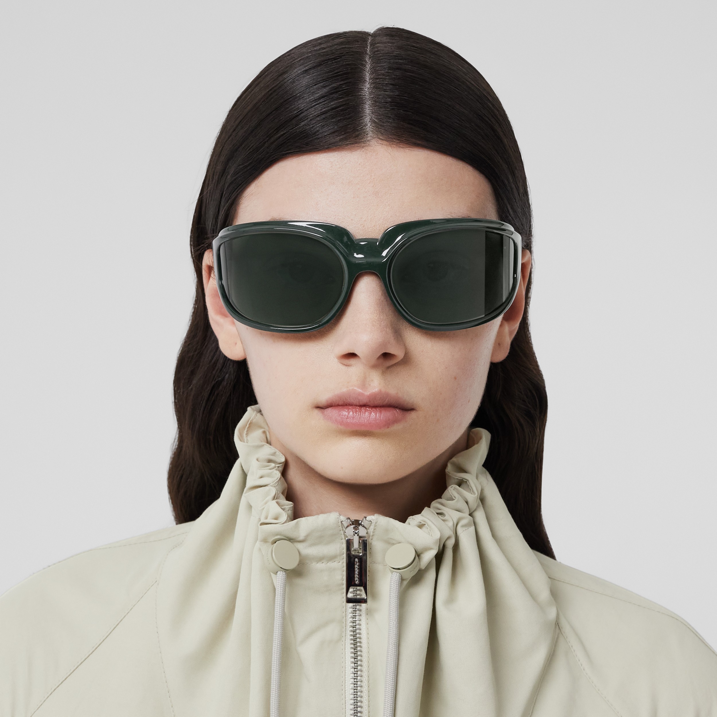 Ovale Sonnenbrille (Dunkles Fichtengrün) - Damen | Burberry® - 3