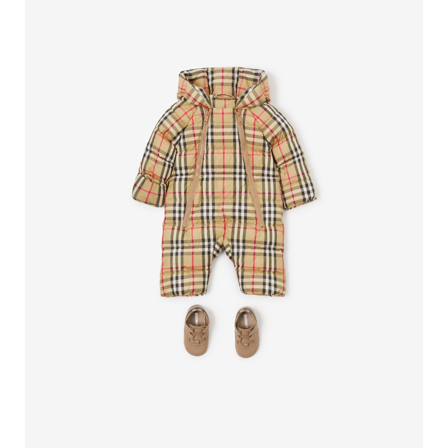 Check Puffer Suit in Archive beige - Children | Burberry® Official