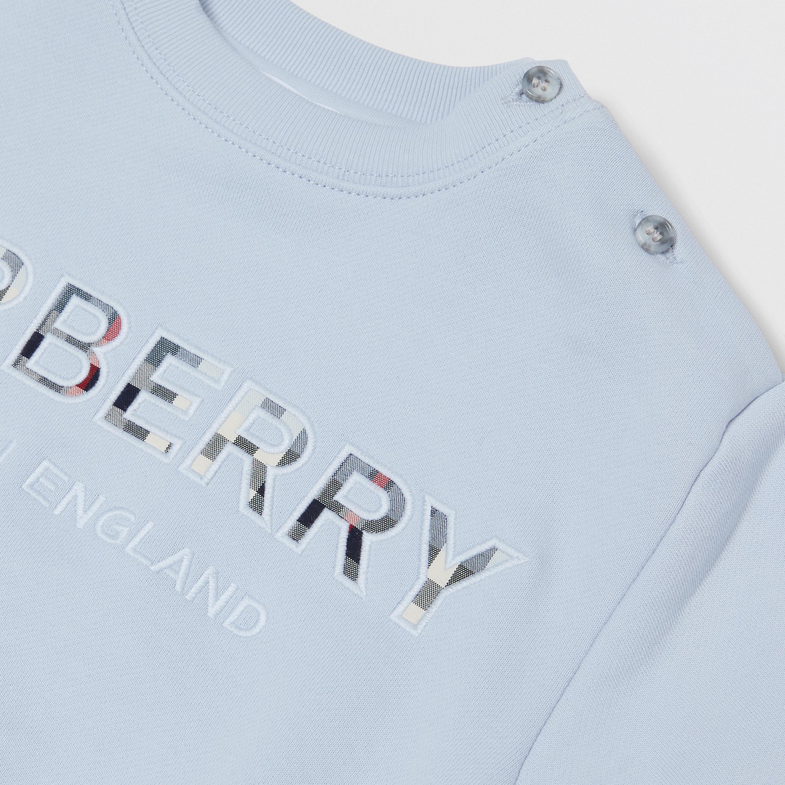 Embroidered Logo Cotton Sweatshirt in Ice Blue - Children | Burberry® Official - 2