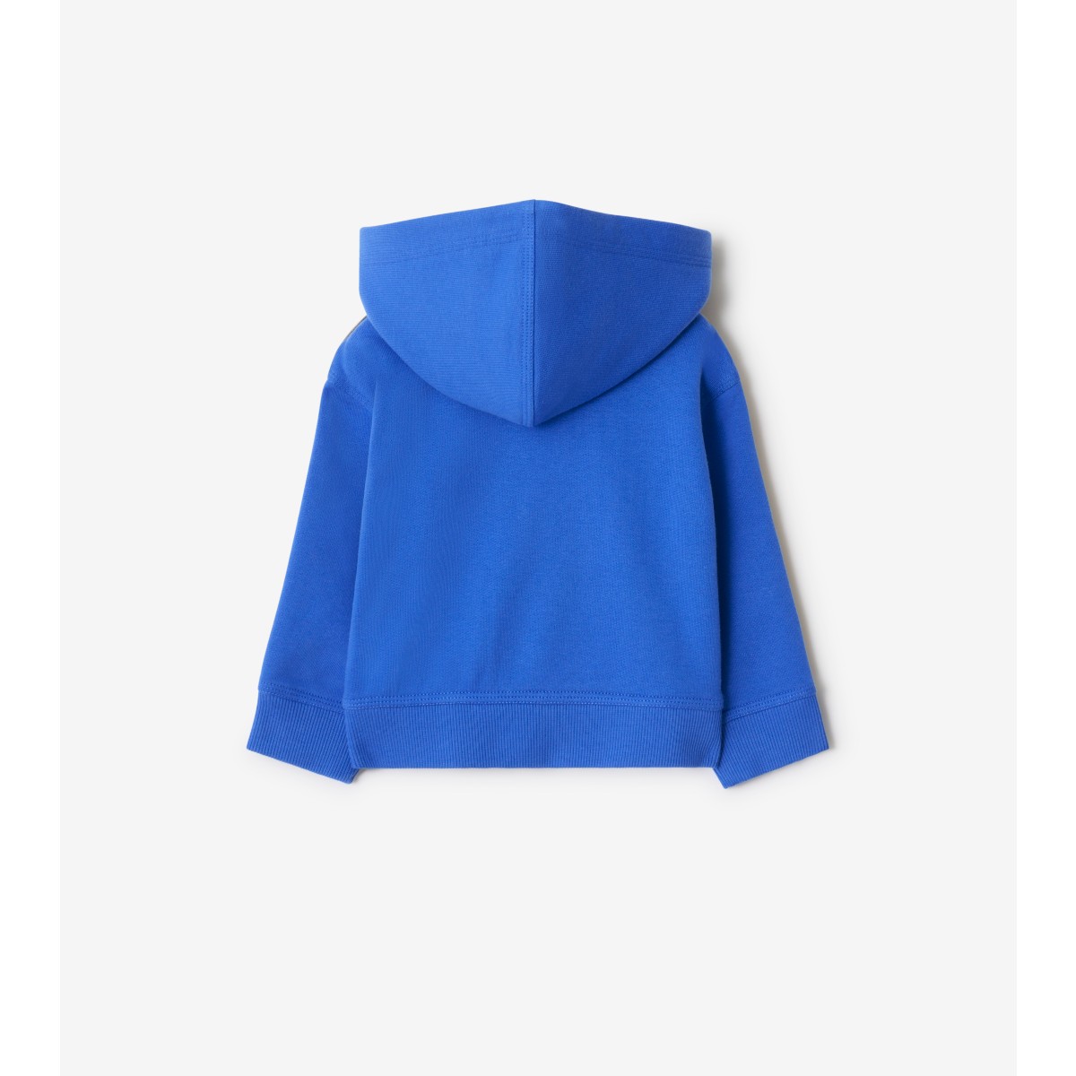  Check Trim Cotton Zip Hoodie