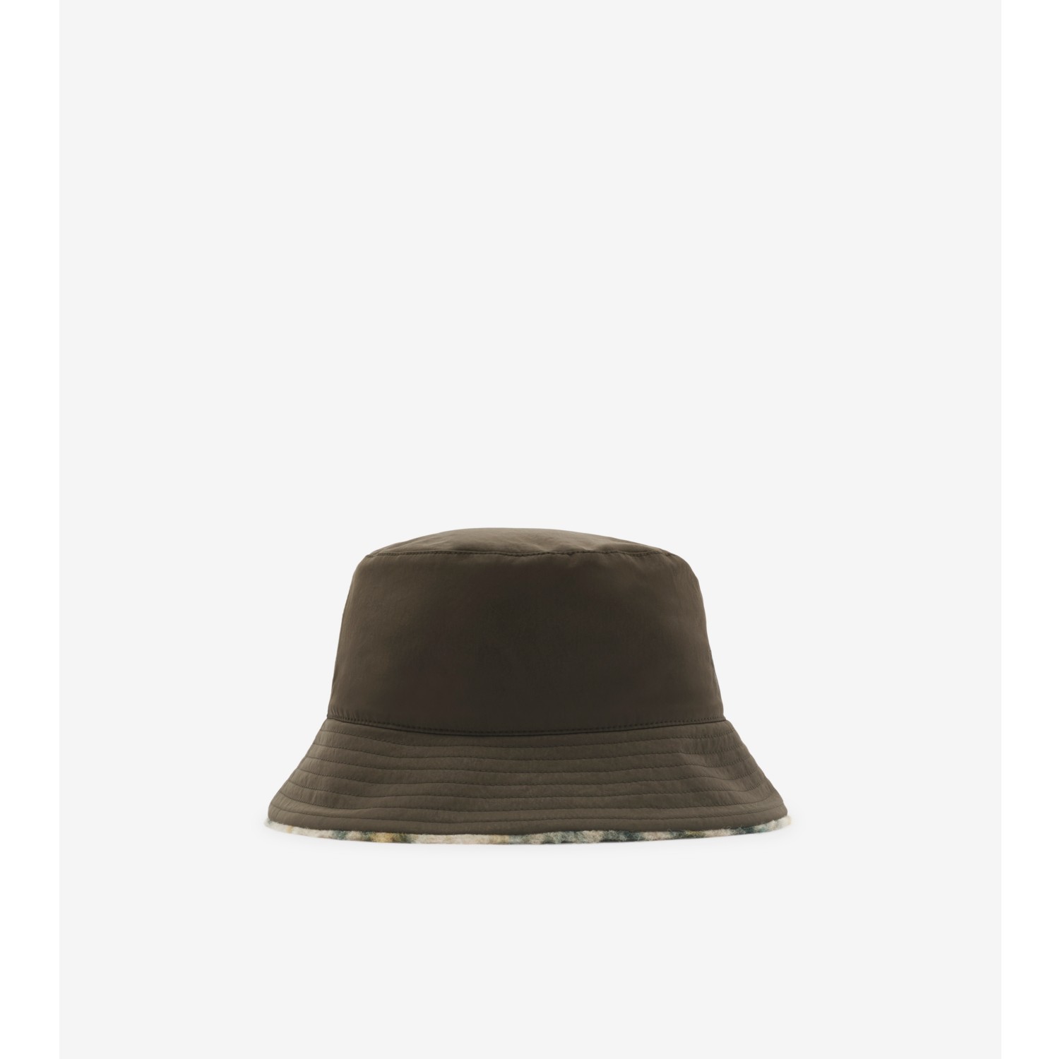 Reversible Check Fleece Bucket Hat in Candle Men Burberry Official