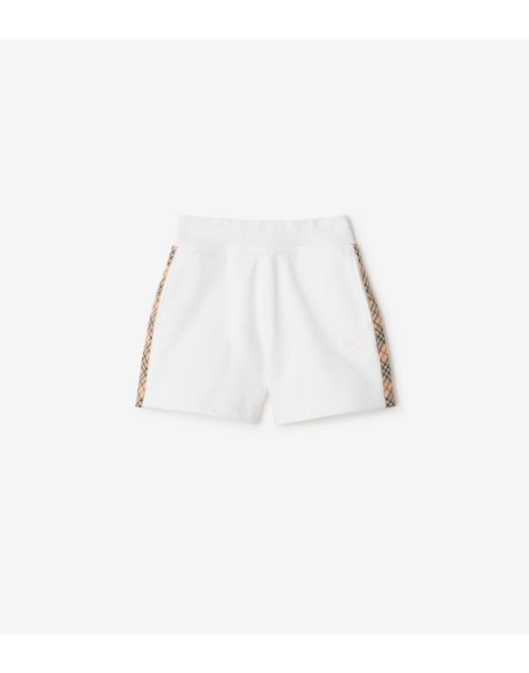 Check Trim Cotton Shorts