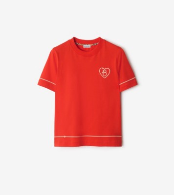 Bハート コットンTシャツ (チューリップレッド) - ウィメンズ