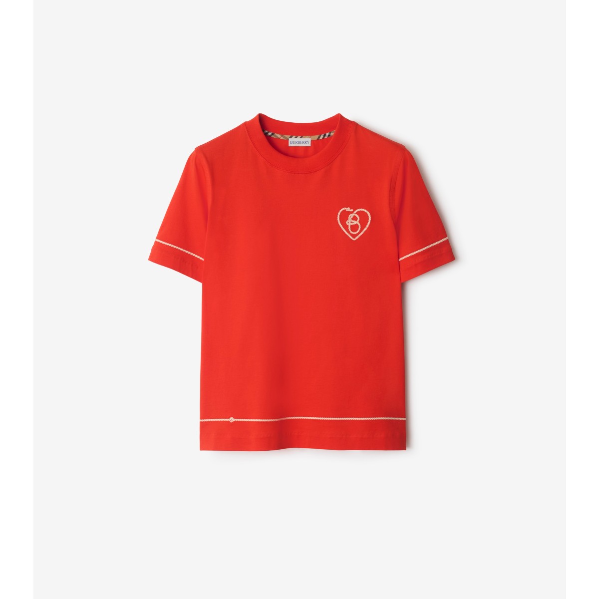 Burberry B Heart Cotton T-shirt In Red