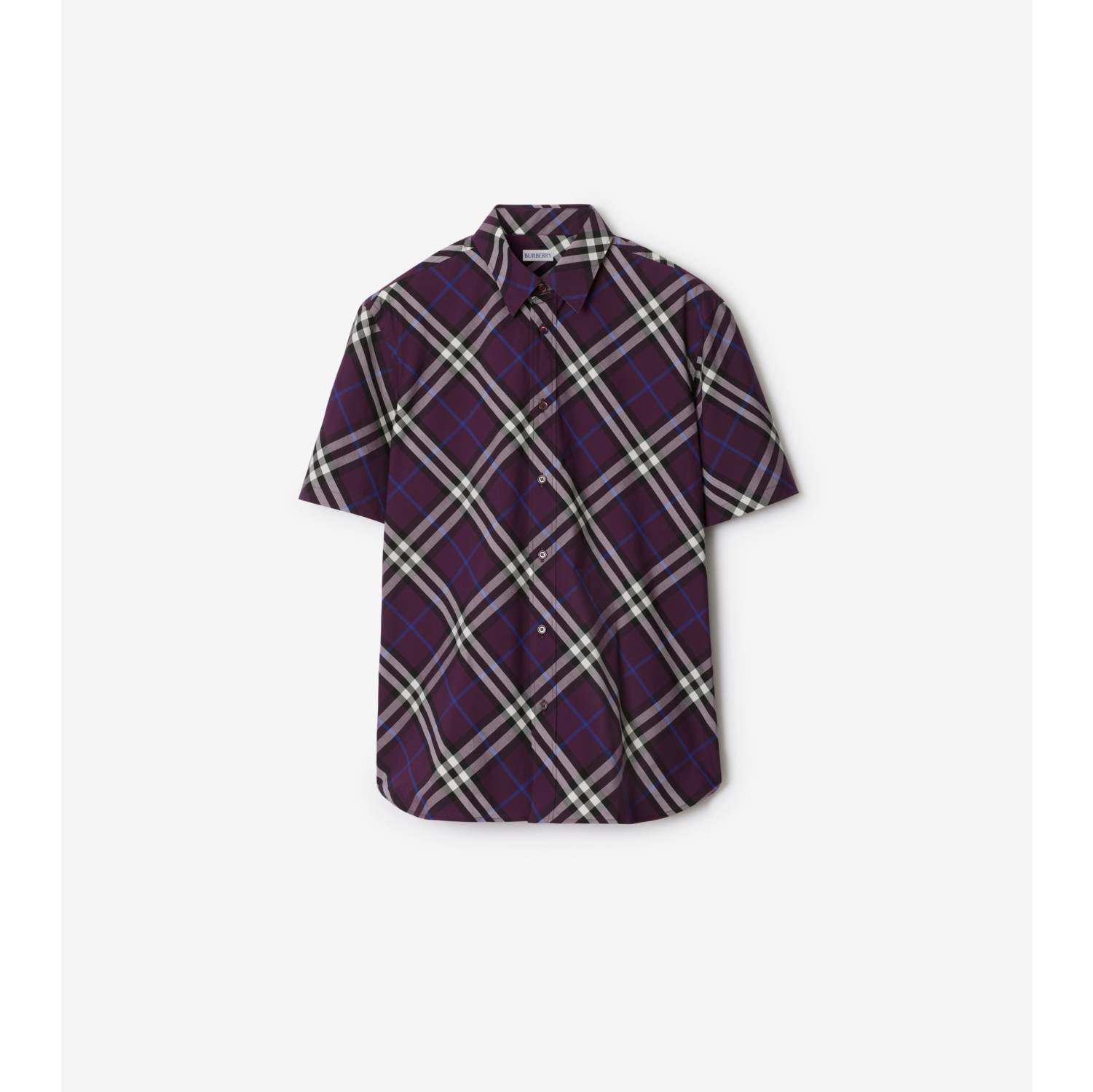 Check Cotton Shirt in Pansy Men Burberry Official