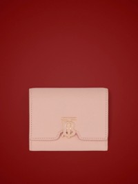 Dusky Pink Grainy Leather TB Folding Wallet
