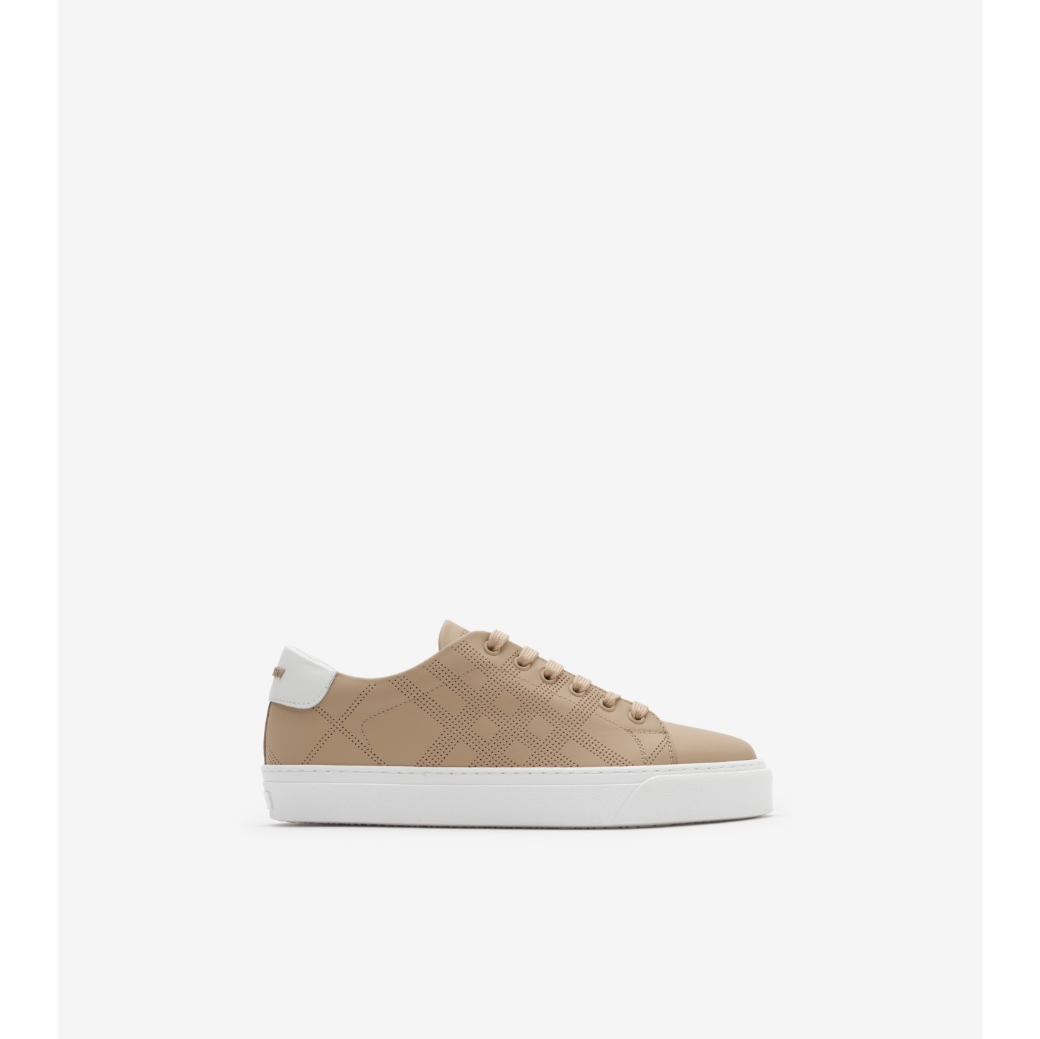 Check Leather Sneakers