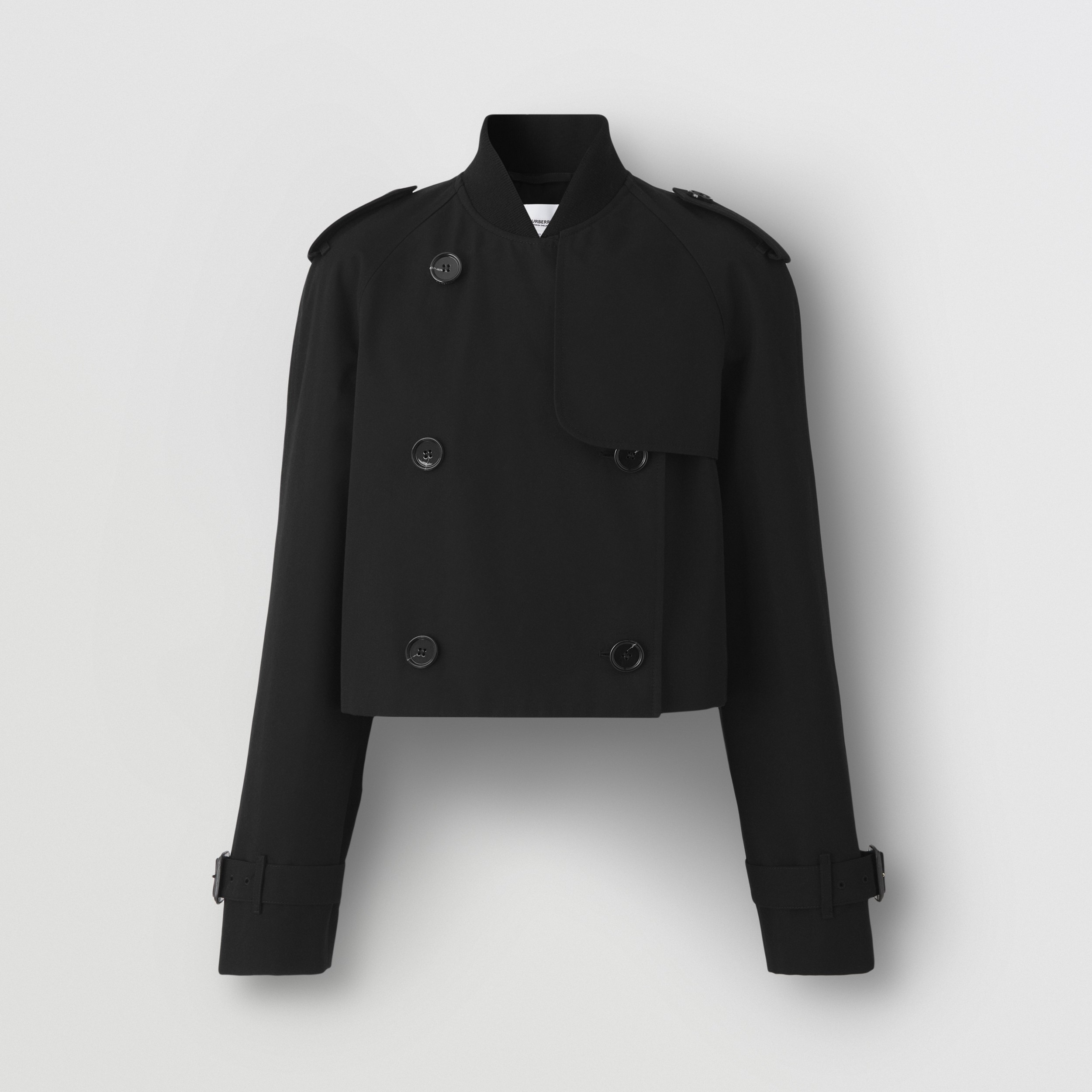 Trench coat cropped de gabardine de algodão (Preto) - Mulheres | Burberry® oficial - 4
