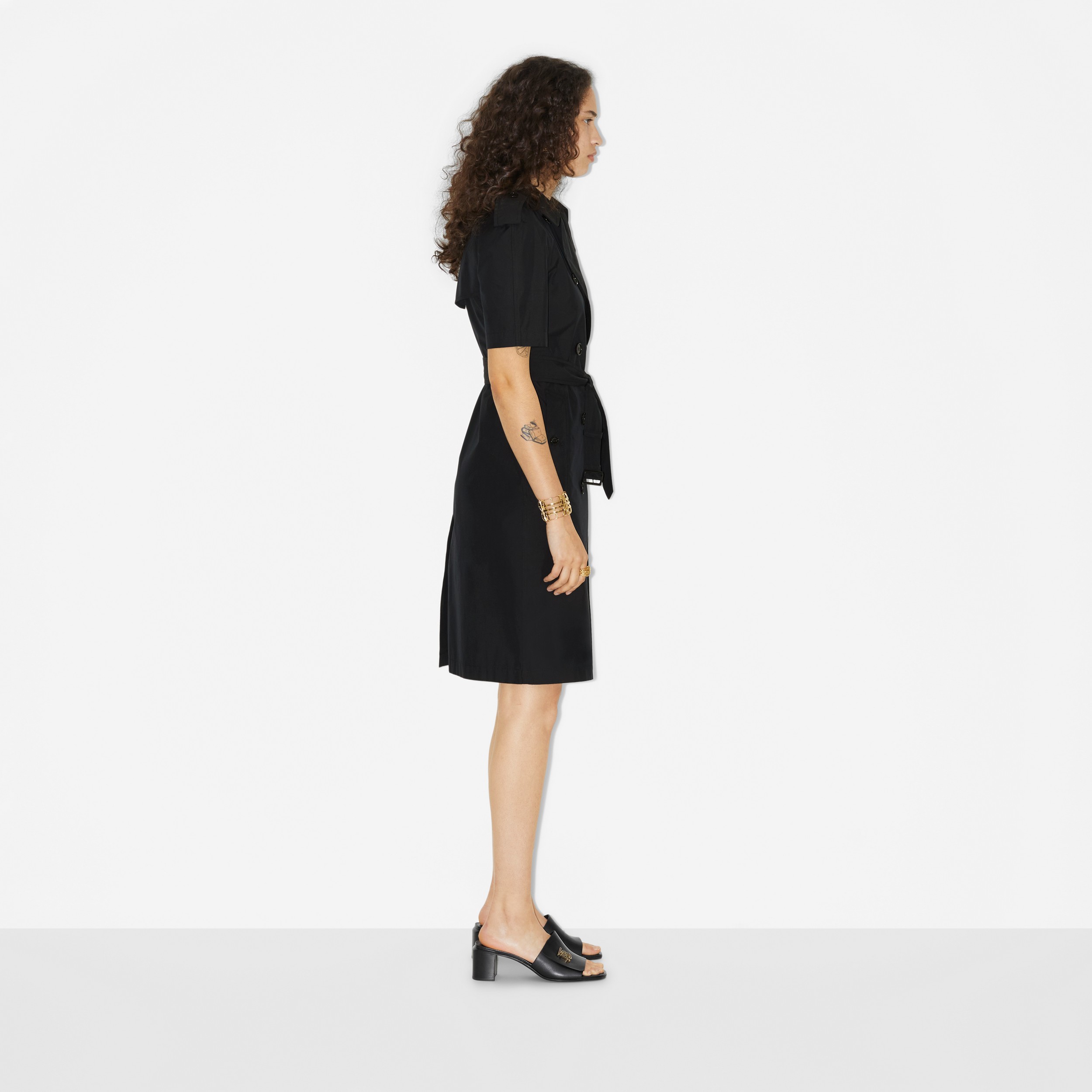 Vestido estilo trench en mezcla de algodón (Negro) - Mujer | Burberry® oficial - 3