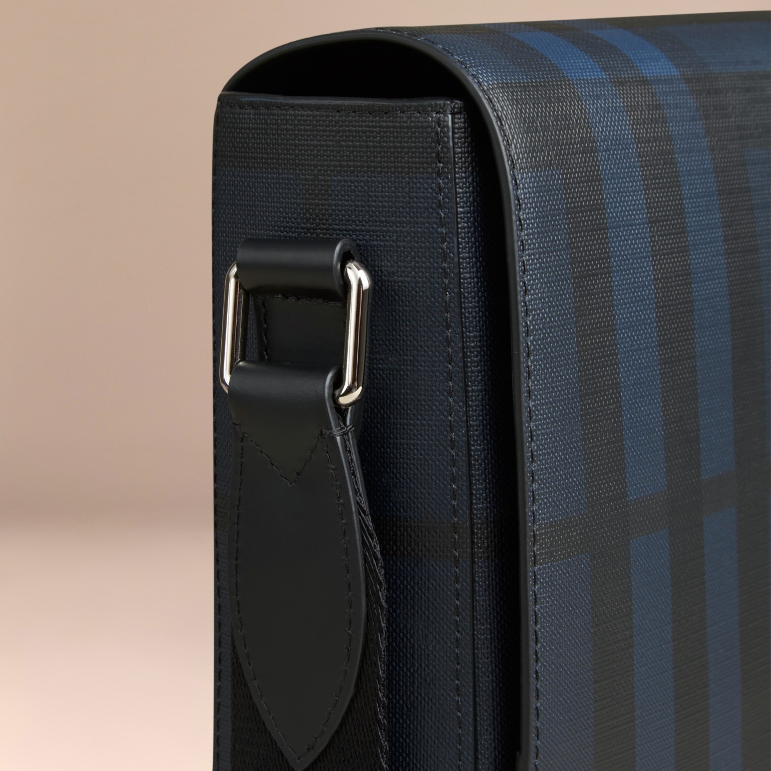 Small London Check Messenger Bag Navy/black Burberry