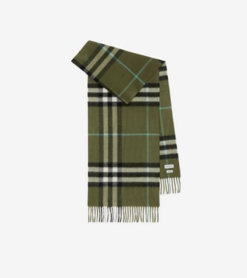 Burberry Check Cashmere Scarf in Shrub | Burberry® Official