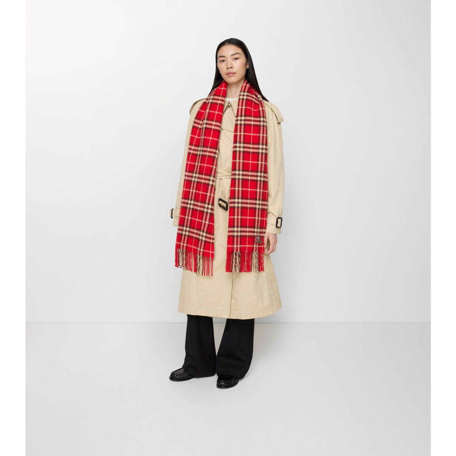 Check Cashmere Scarf